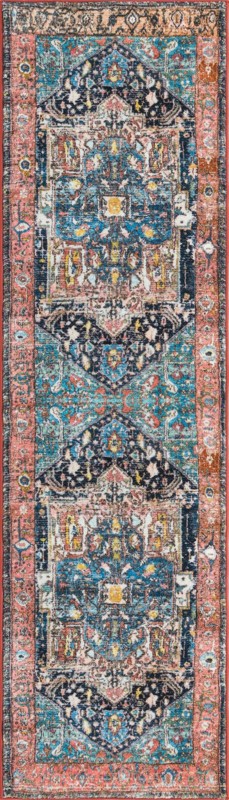 Balmer · Medallion rug, navy and pink