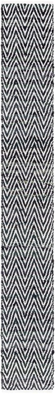 1' 2 x 10' Hopkins · Chevron Chindi Rug, black