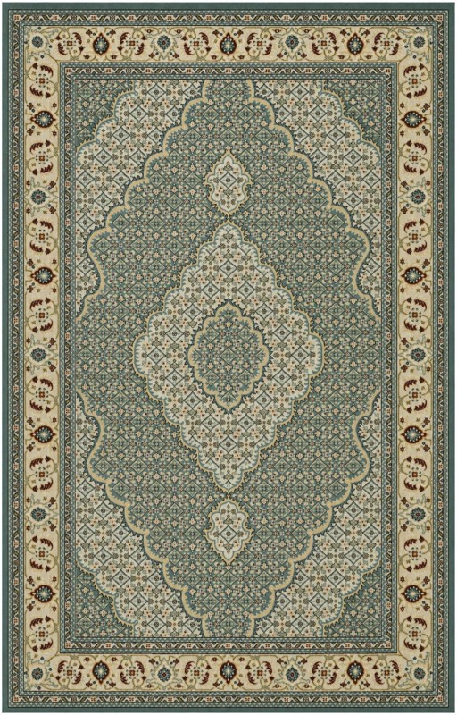 Millard · Border rug, light blue