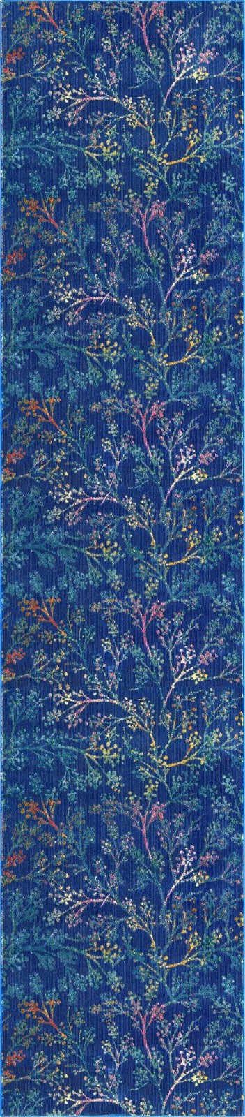 2' 7 x 12' Garrick · Floral / botanical rug, blue