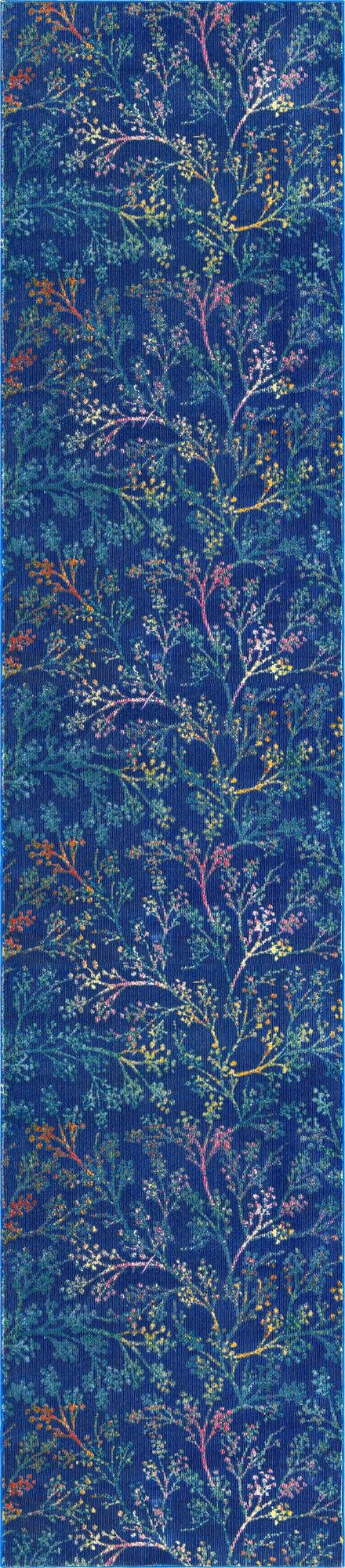 2' 7 x 12' Garrick · Floral / botanical rug, blue