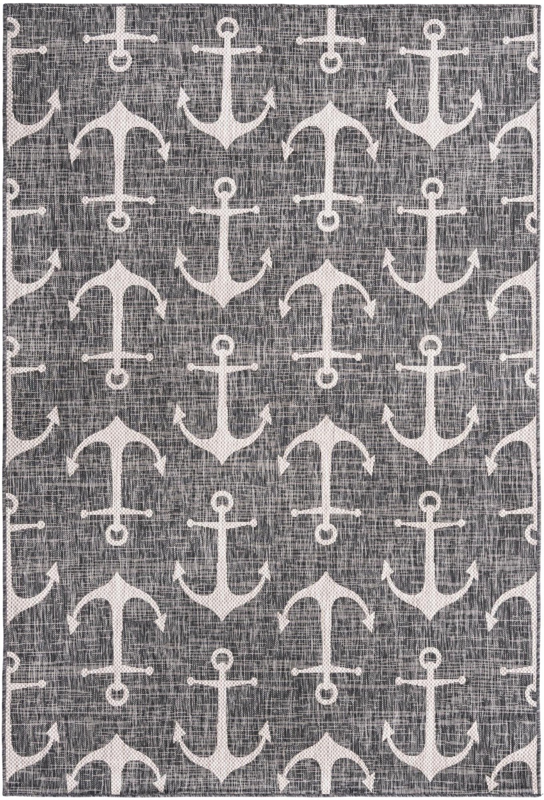 6' x 9' Millbrook · Pictoral Outdoor Rug, charcoal