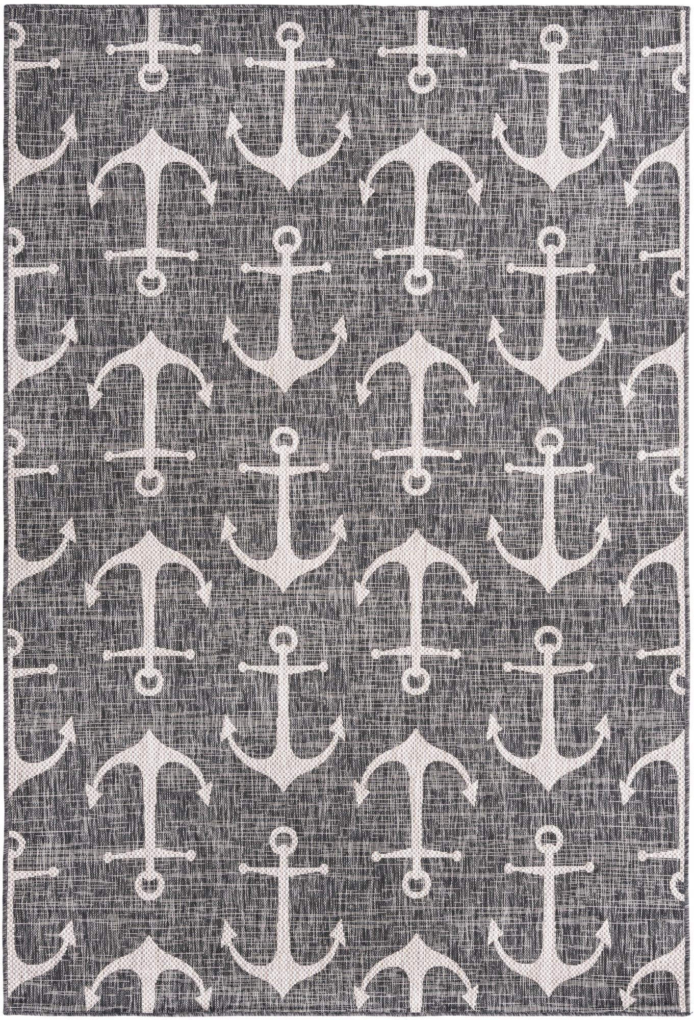 6' x 9' Millbrook · Pictoral Outdoor Rug, charcoal
