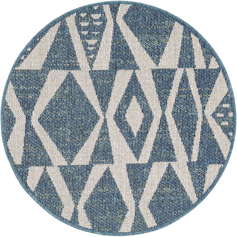 3' 3 x 3' 3 Casper · Diamond Outdoor Rug, blue