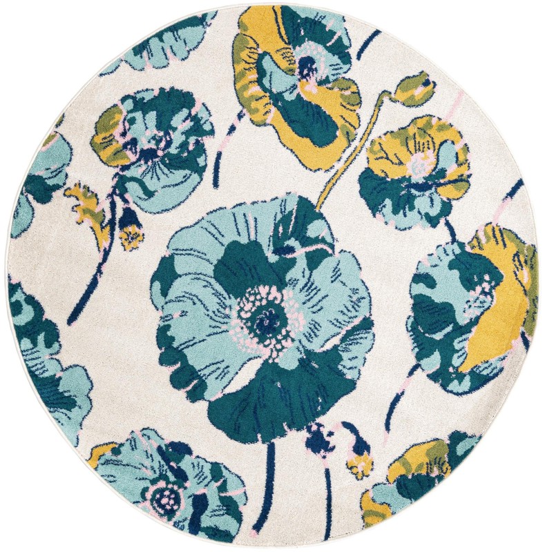 6' x 6' Hyland · Floral / botanical rug, white