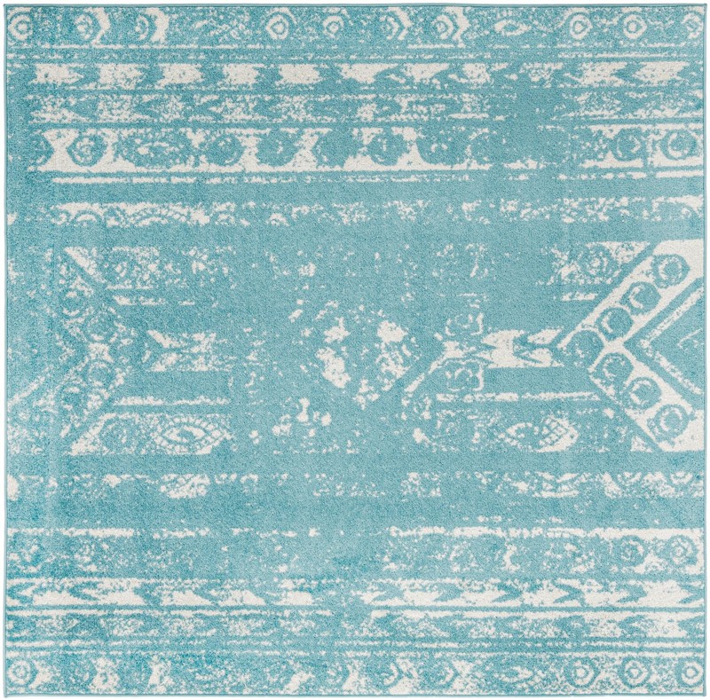 7' x 7' Underhill · Medallion rug, light blue