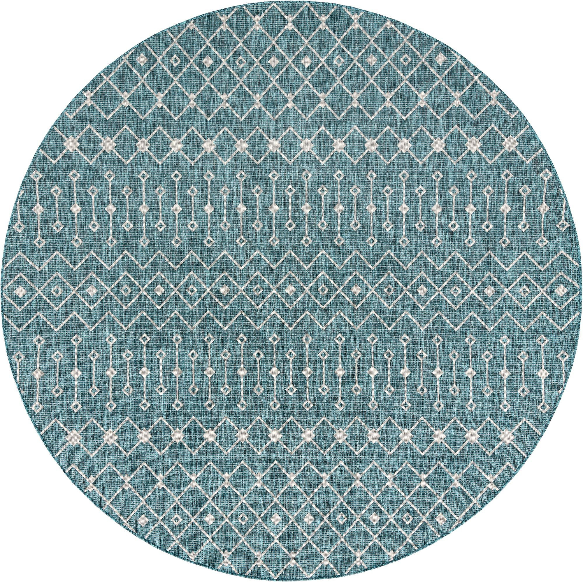 10' 8 x 10' 8 Kearney · Diamond Outdoor Rug, teal