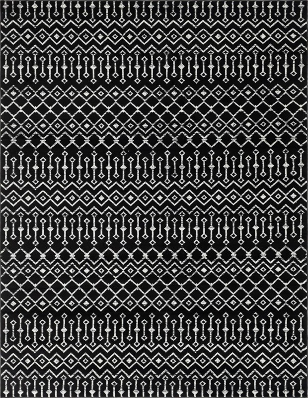 10' x 13' Dudley · Diamond rug, black