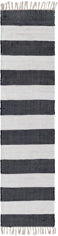 2' 2 x 8' Flagstaff · Striped Chindi Rug, navy