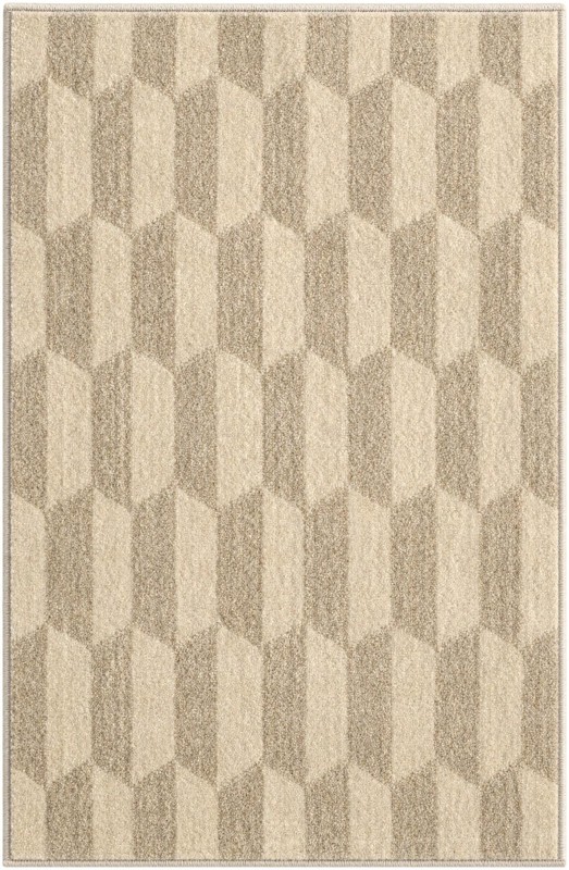 2' x 3' Sidney · Geometric rug, ivory and light brown