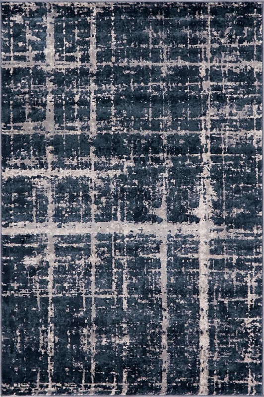 4' x 6' Maplewood · Abstract plaid rug, navy and beige
