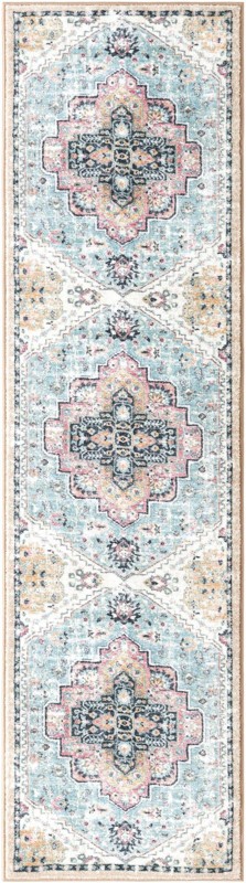 Wright · Medallion rug, seaglass and rose