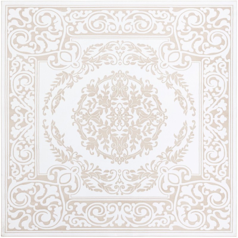 6' x 6' Thistle · Border rug, snow white