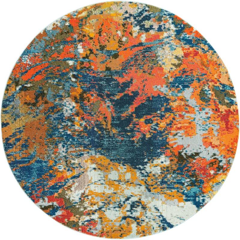 7' x 7' Gwynne · Abstract Washable Rug, multi