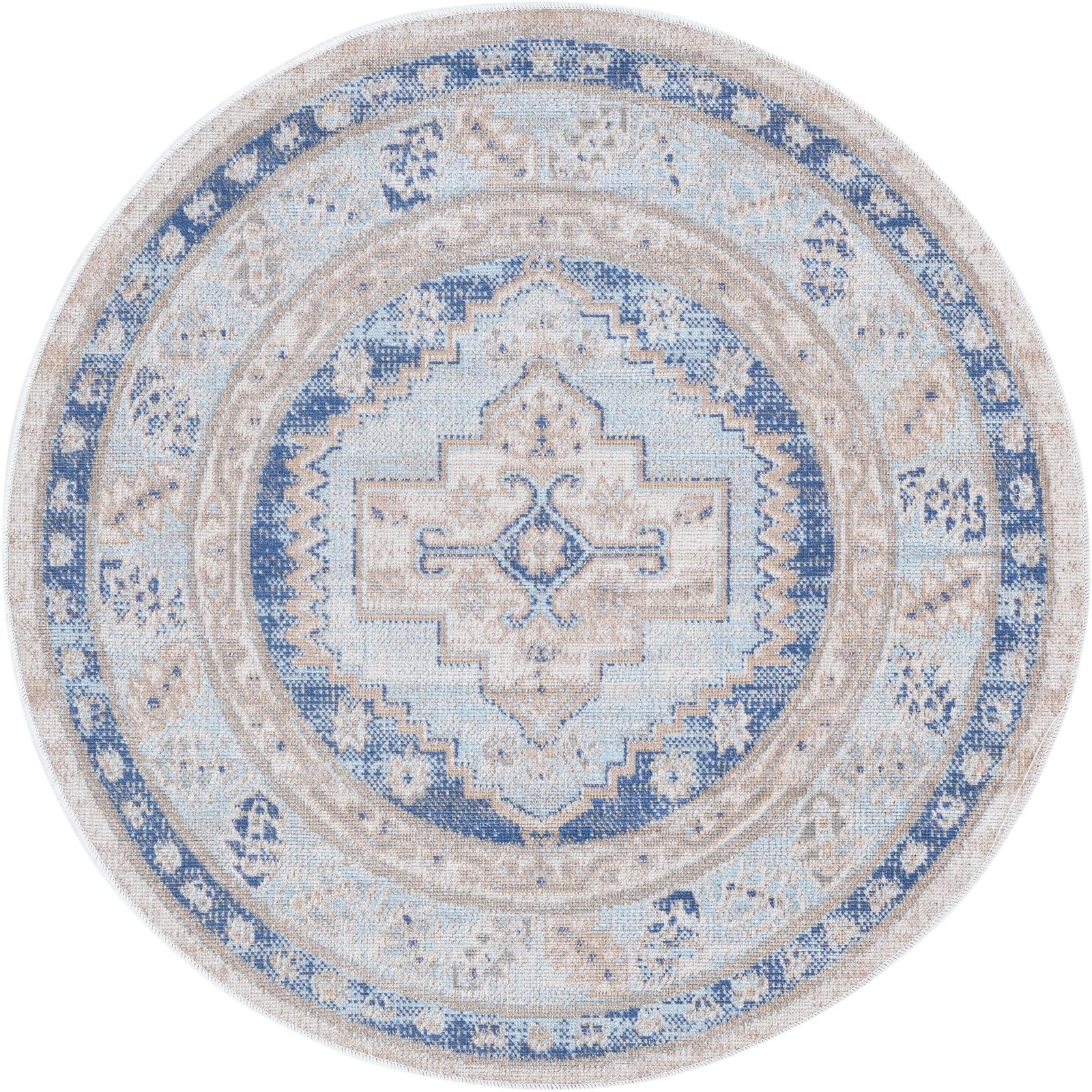 3' 3 x 3' 3 Ligonier · Border rug, sky blue