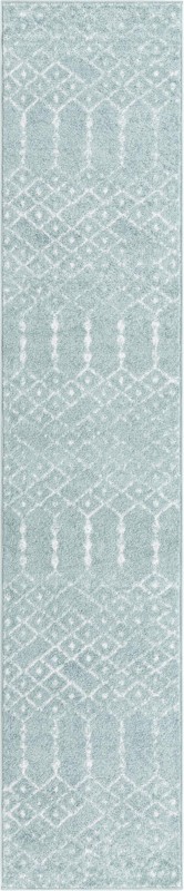 2' x 9' 10 Newcomb · Diamond rug, aqua