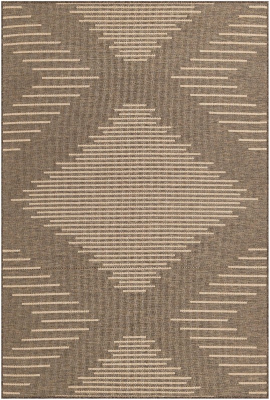 6' x 9' Alger · Geometric diamond rug, brown and natural