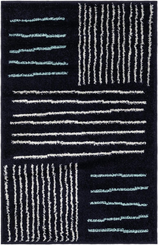 2' x 3' Bellingham · Geometric rug, navy blue