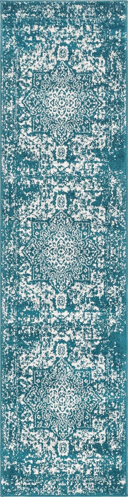 2' x 8' Birch · Medallion rug, turquoise