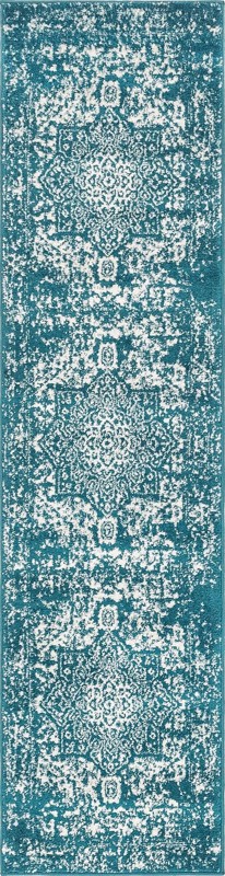2' x 8' Birch · Medallion rug, turquoise