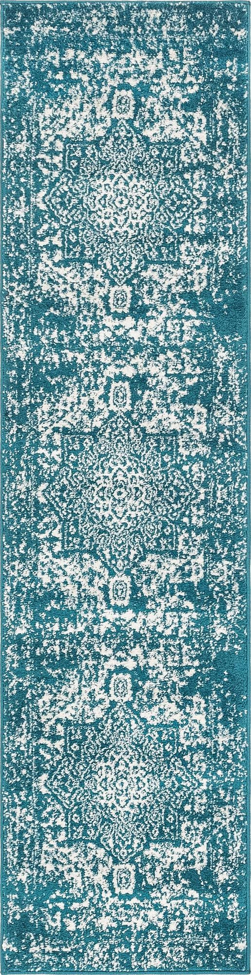 2' x 8' Birch · Medallion rug, turquoise
