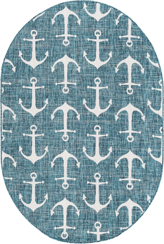 5' 3 x 8' Millbrook · Pictoral Outdoor Rug, teal