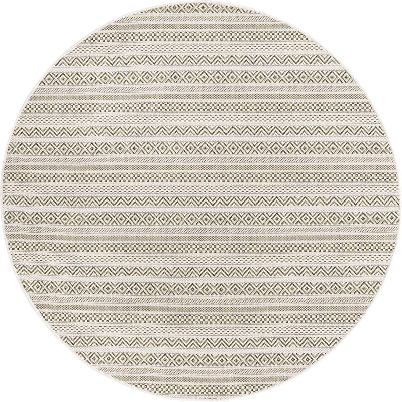 5' 3 x 5' 3 Merlin · Geometric Outdoor Rug, green