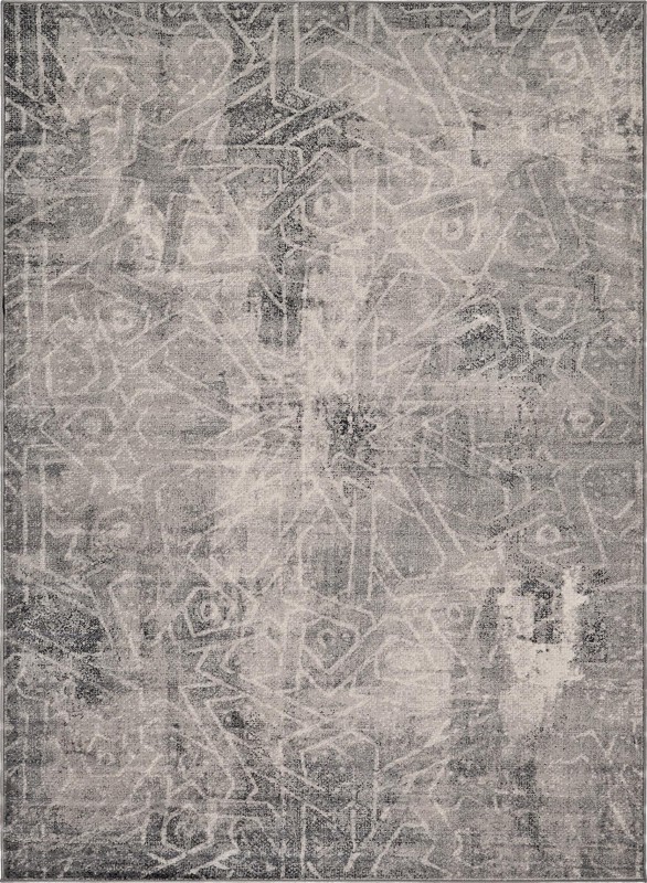7' 10 x 11' Blakemore · Distressed medallion rug, gray and ivory