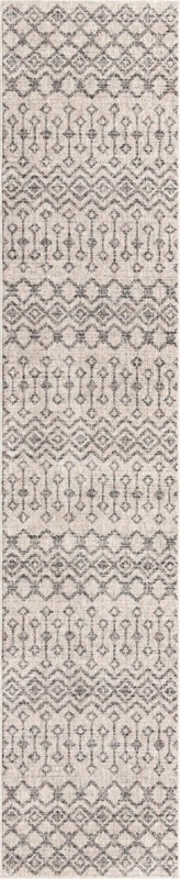 2' 7 x 12' Harlan · Geometric tribal rug, ivory and gray