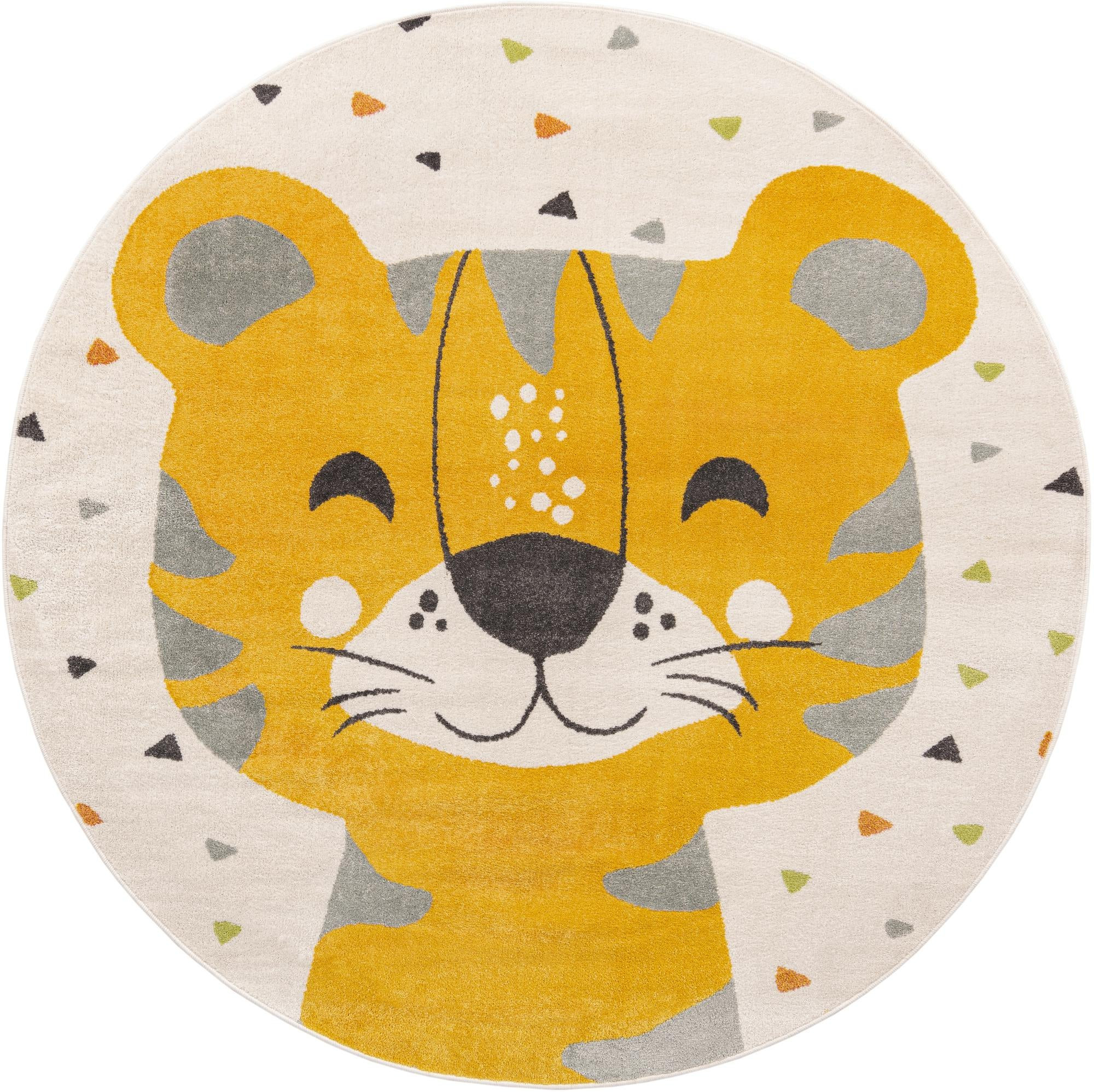 7' 10 x 7' 10 Rutledge · Tiger stripe rug, ivory