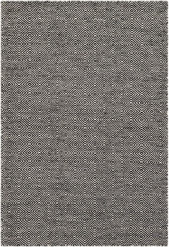 4' 1 x 6' 1 Standish · Diamond Wool Rug, black and ivory