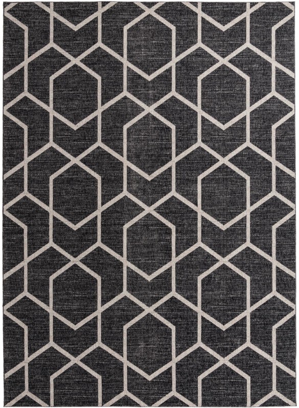 Glenwood · Geometric trellis rug, charcoal and ivory