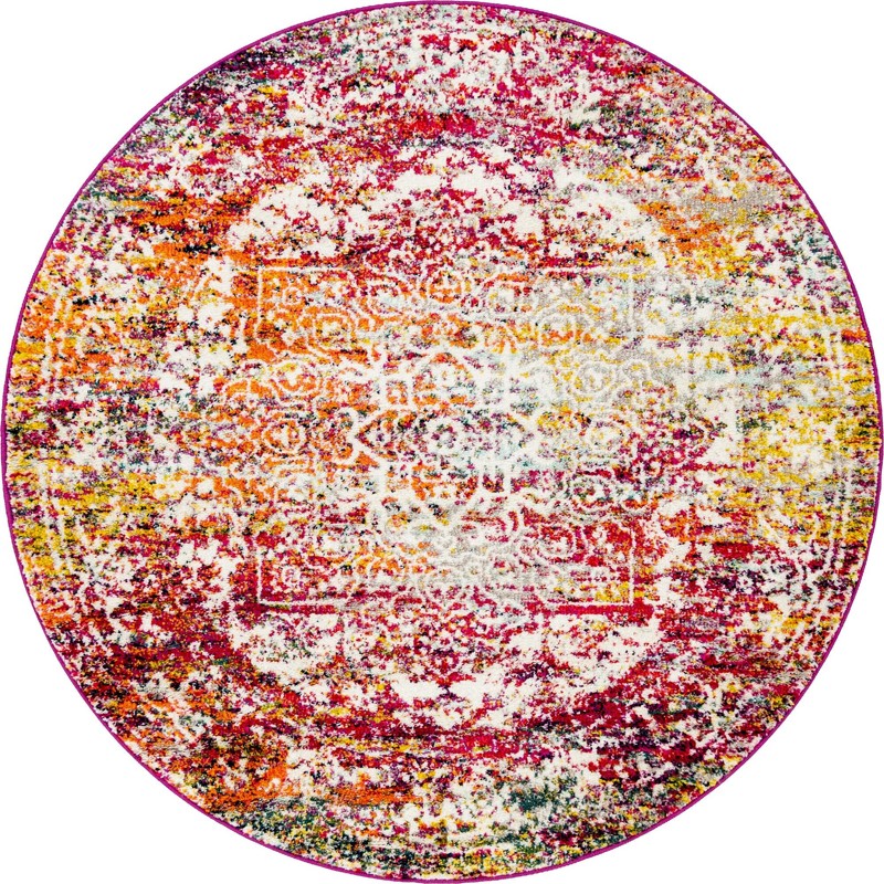 5' 3 x 5' 3 Birch · Medallion rug, multi