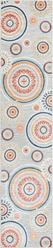 2' 7 x 12' Whitefish · Medallion Outdoor Rug, gray
