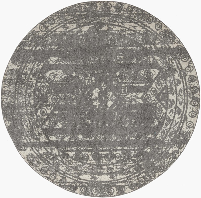 10' x 10' Underhill · Tribal stripe rug, gray and ivory