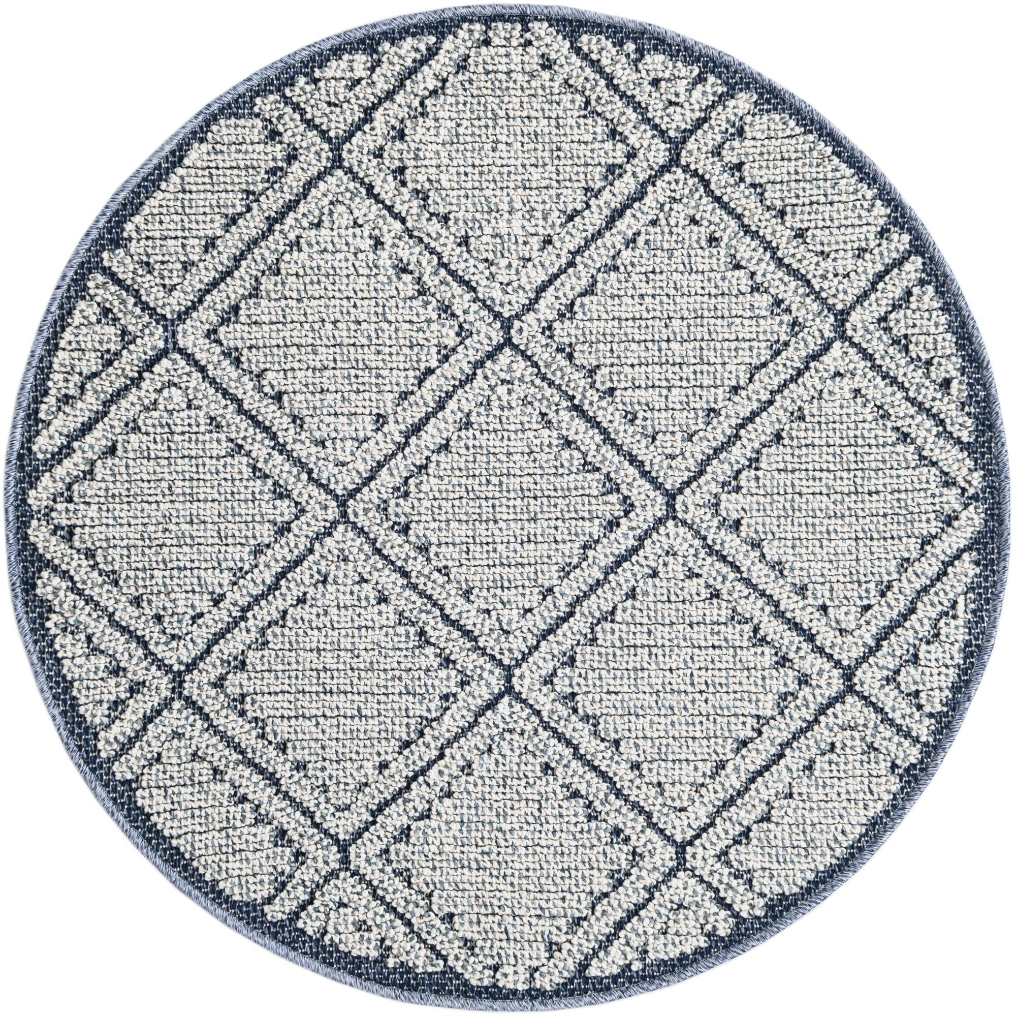 3' 1 x 3' 1 Auburn · Diamond Outdoor Rug, navy blue