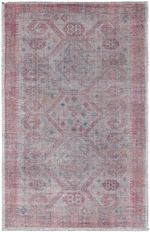 2' x 3' Bascom · Geometric medallion Washable Rug, rust and beige