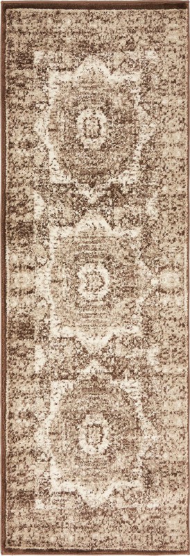 2' x 6' Harley · Distressed medallion rug, chocolate and ivory