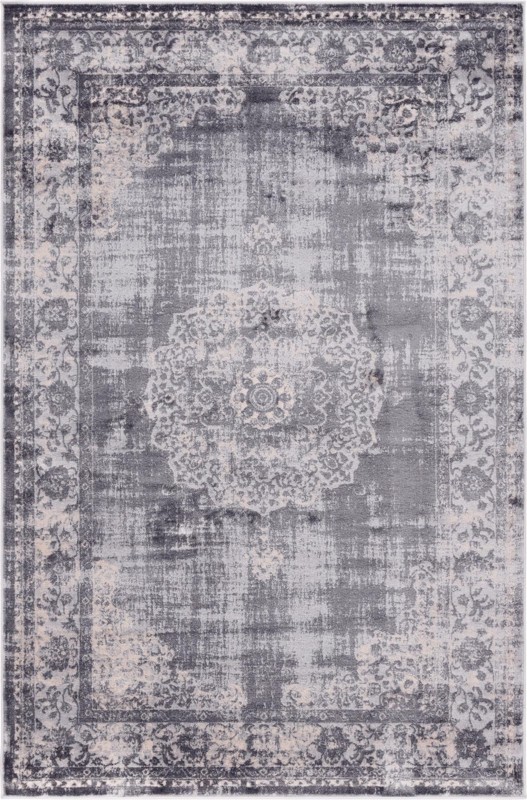 5' 3 x 8' Medora · Border rug, gray