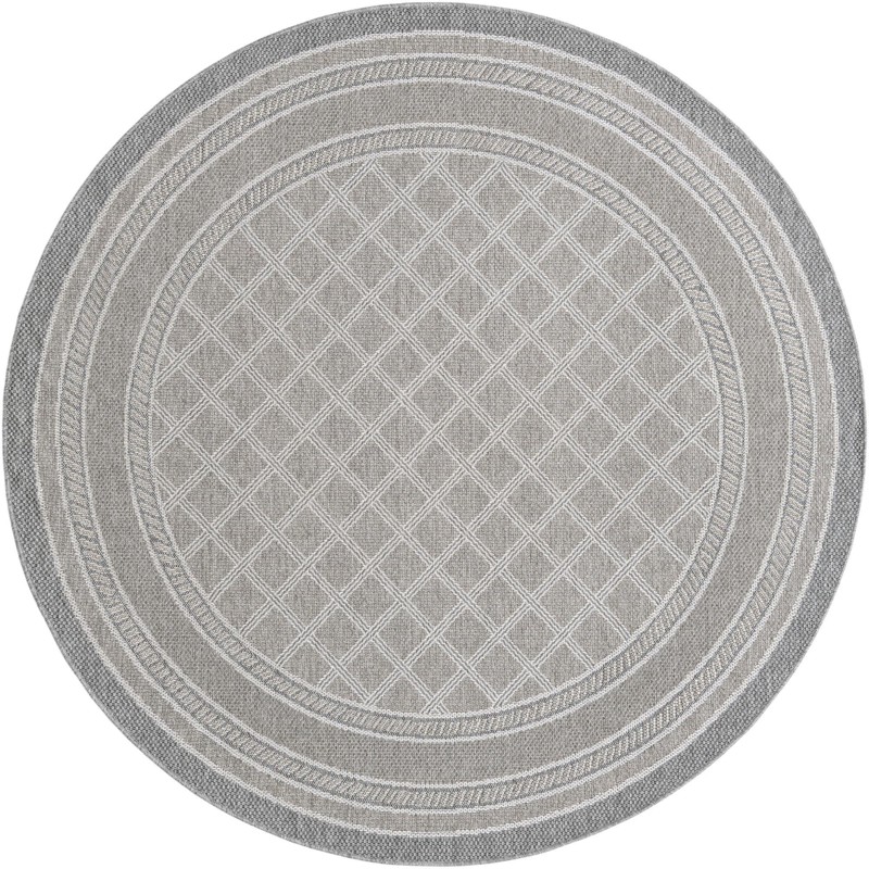 7' 10 x 7' 10 Mercer · Border Outdoor Rug, gray