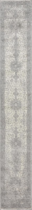 2' x 13' Eudora · Medallion rug, gray and ivory