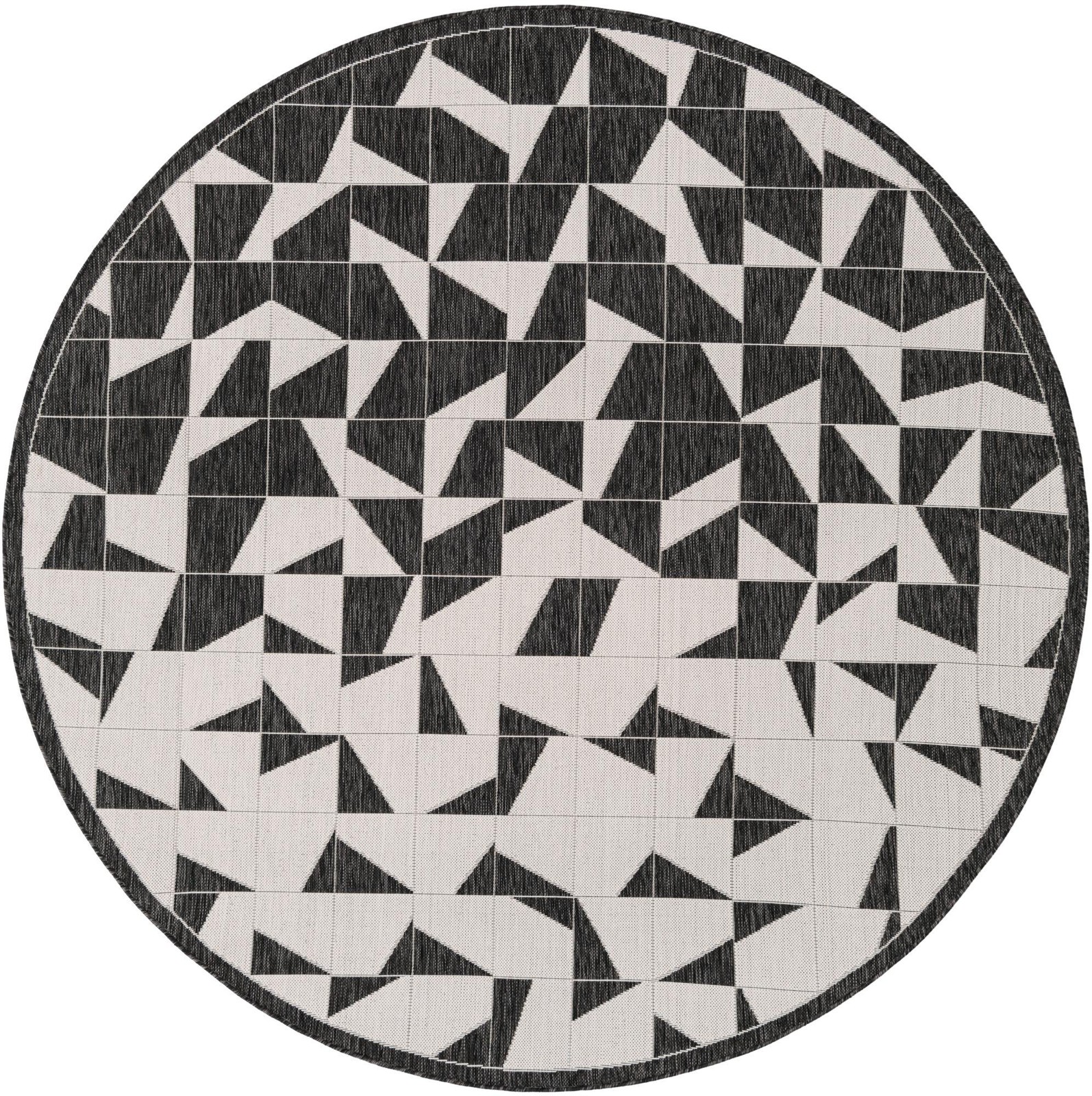 7' 10 x 7' 10 Hildreth · Geometric Outdoor Rug, black and white