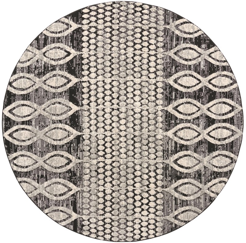 7' x 7' Ferrall · Geometric rug, charcoal