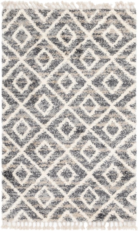 5' x 8' Tunstall · Diamond Shag Rug, gray