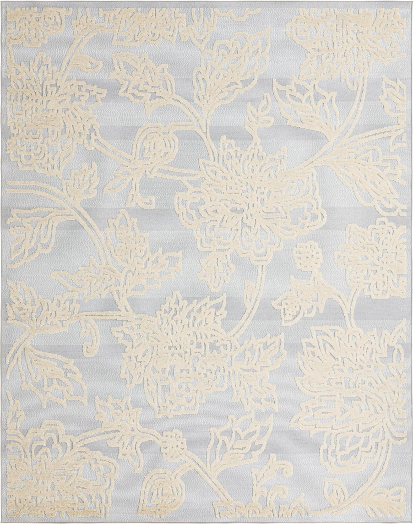 9' x 12' Lidell · Floral / botanical Outdoor Rug, gray