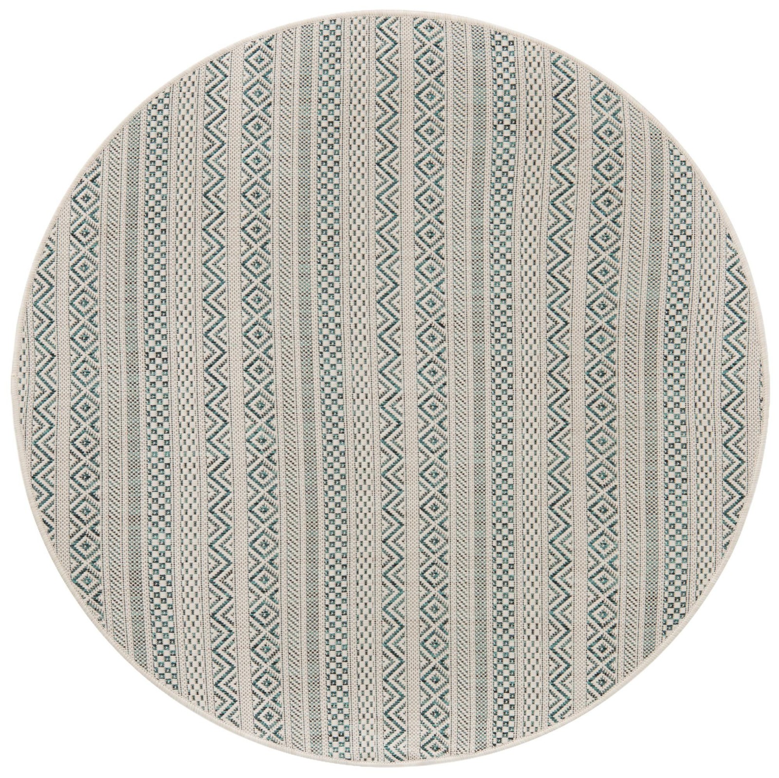 4' x 4' Merlin · Chevron Outdoor Rug, teal