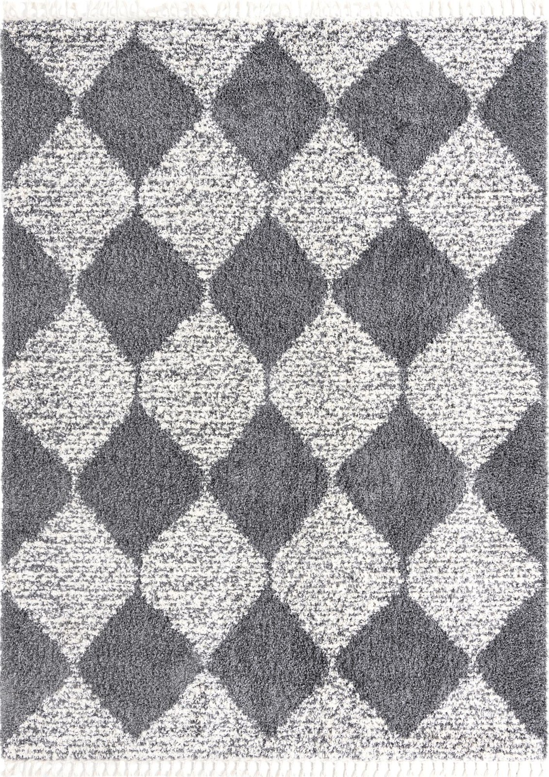 9' x 12' Newton · Diamond Shag Rug, gray