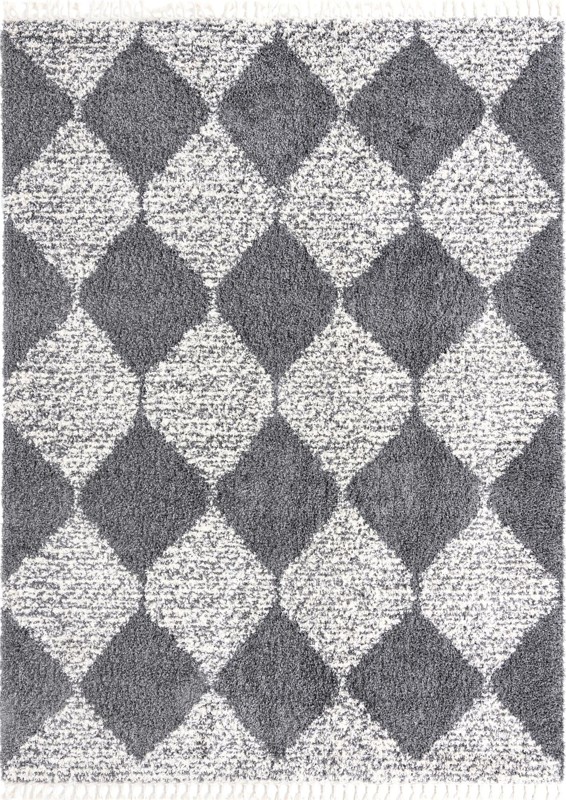 9' x 12' Newton · Diamond Shag Rug, gray