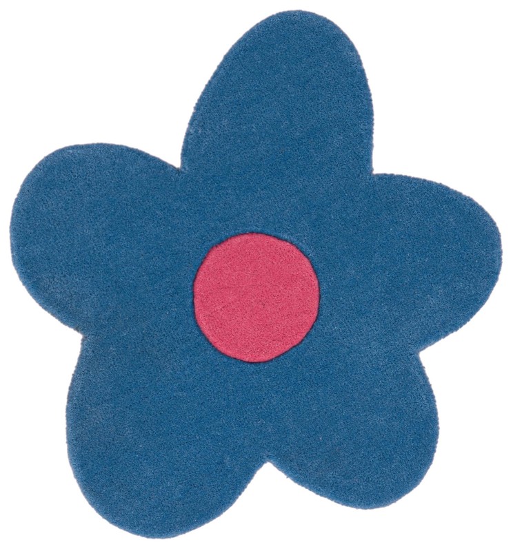 2' 2 x 2' 2 Ashgrove · Floral / botanical Wool Rug, royal blue
