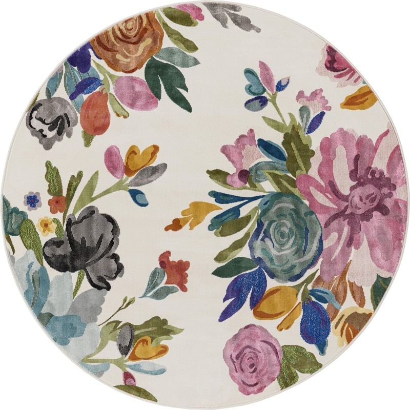 5' 3 x 5' 3 Hastings · Floral / botanical rug, ivory